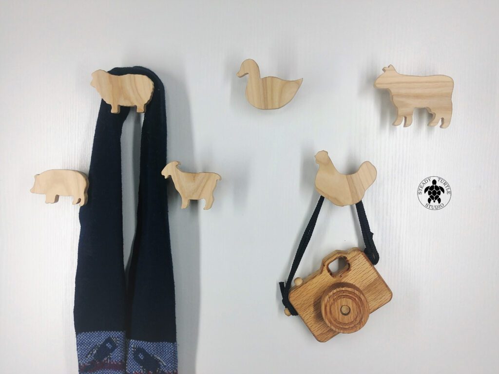 Farm Animal Wall Hooks Steady Turtle Studio